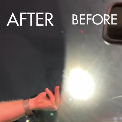 Car windshield before and after
