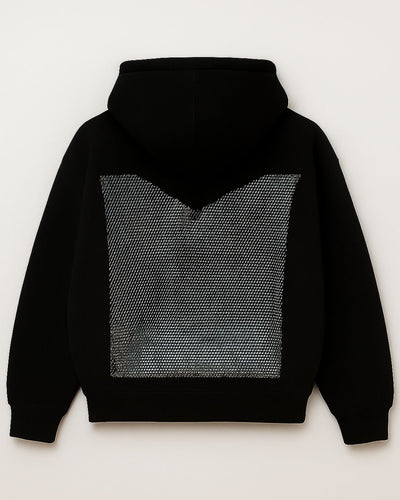 Backless Rhinestone-Mesh Hood