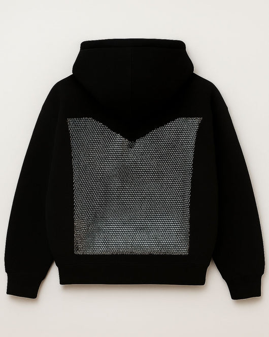 Backless Rhinestone-Mesh Hood