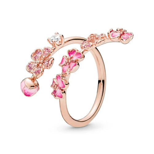 Adjustable Peach Blossom Ring