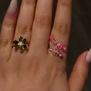 Adjustable Peach Blossom Ring