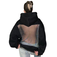 Backless Rhinestone-Mesh Hood