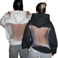Backless Rhinestone-Mesh Hood