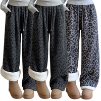 Pantalon de détente léopard confortable à jambes larges